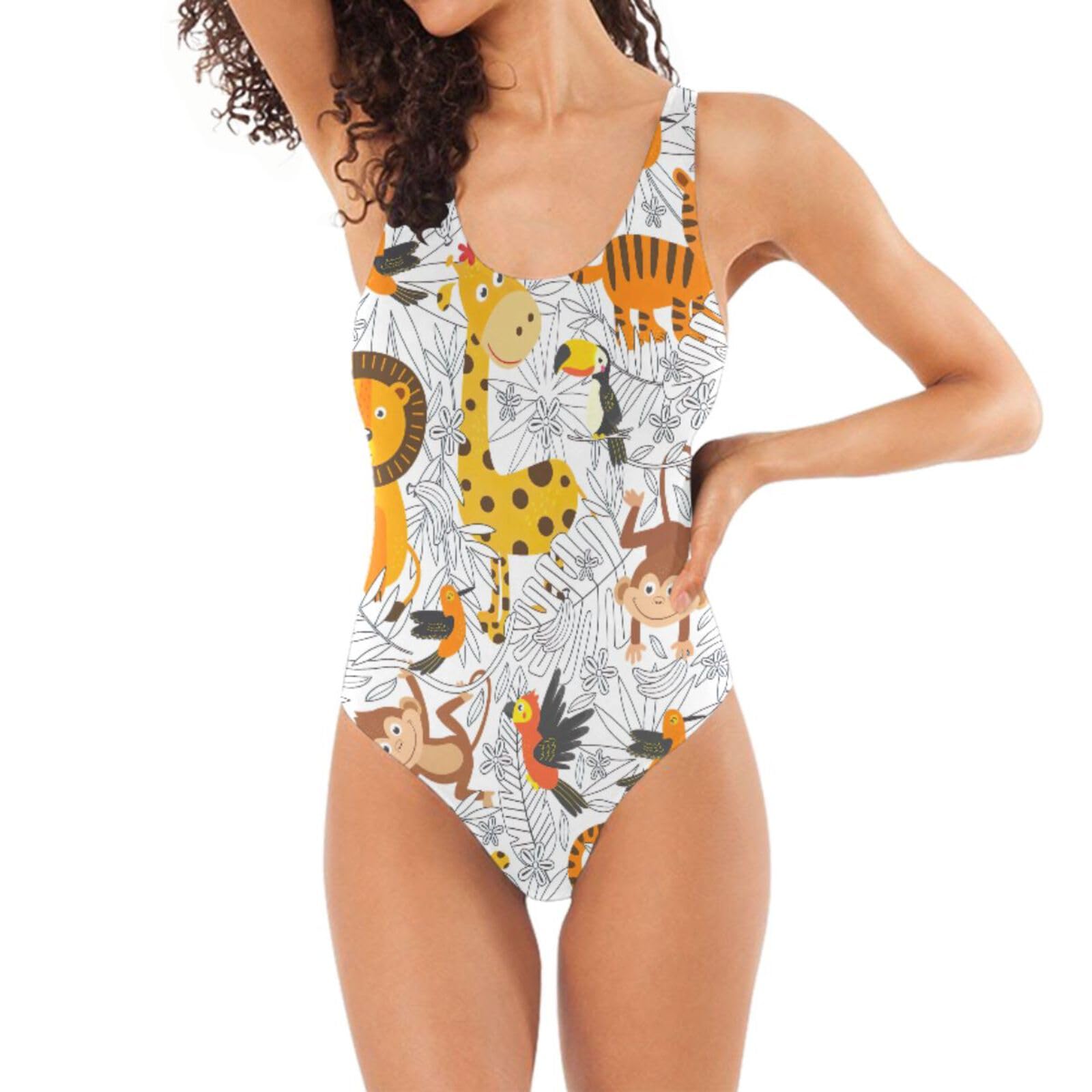 JoisalZoo Animals Womens Swim Suits Backless One Piece Swimsuit for Women