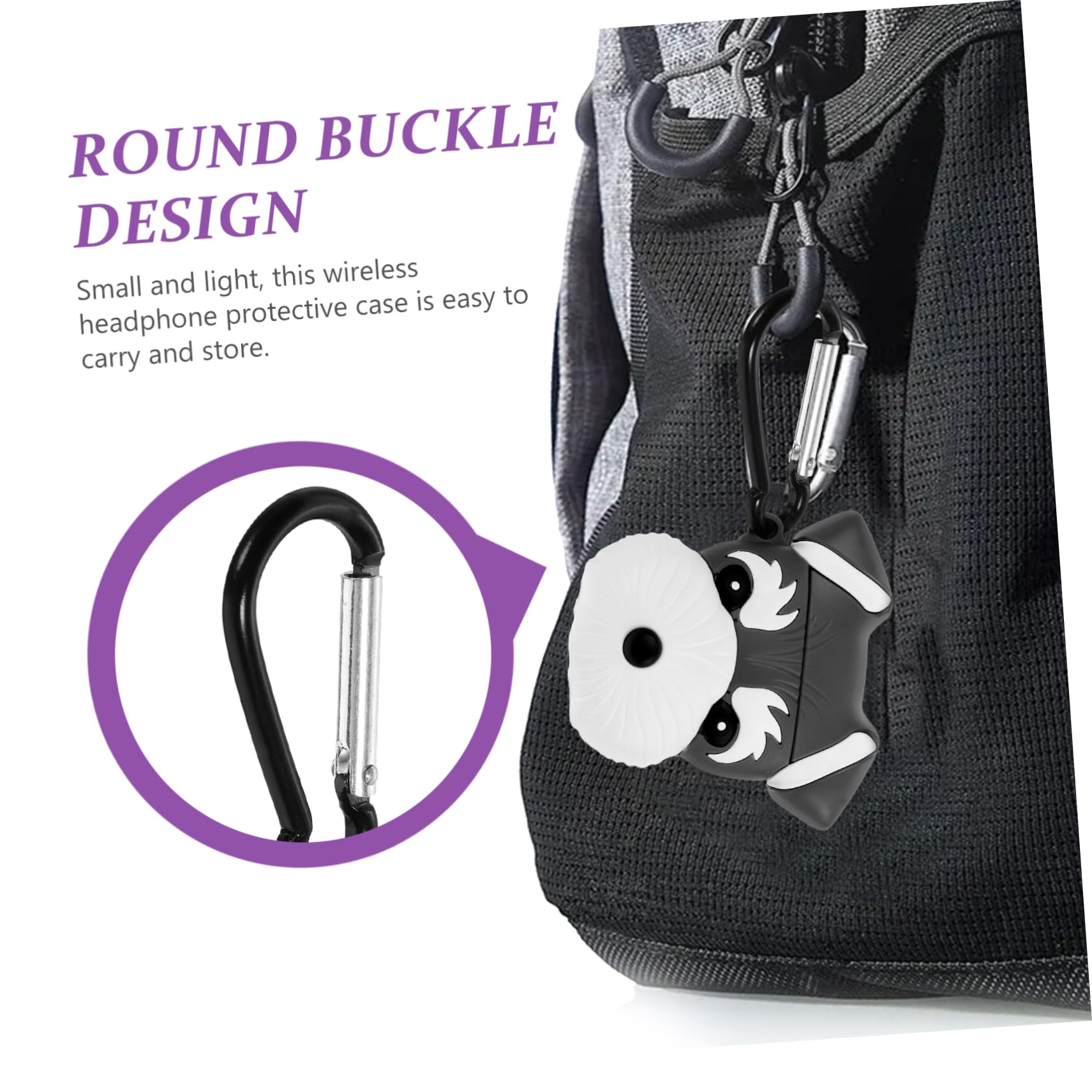 jojofuny 3 Fundas para Auriculares con Diseño De Perro Sherry De Dibujos Animados Funda Protectora De Silicona para Auriculares A Prueba De Golpes