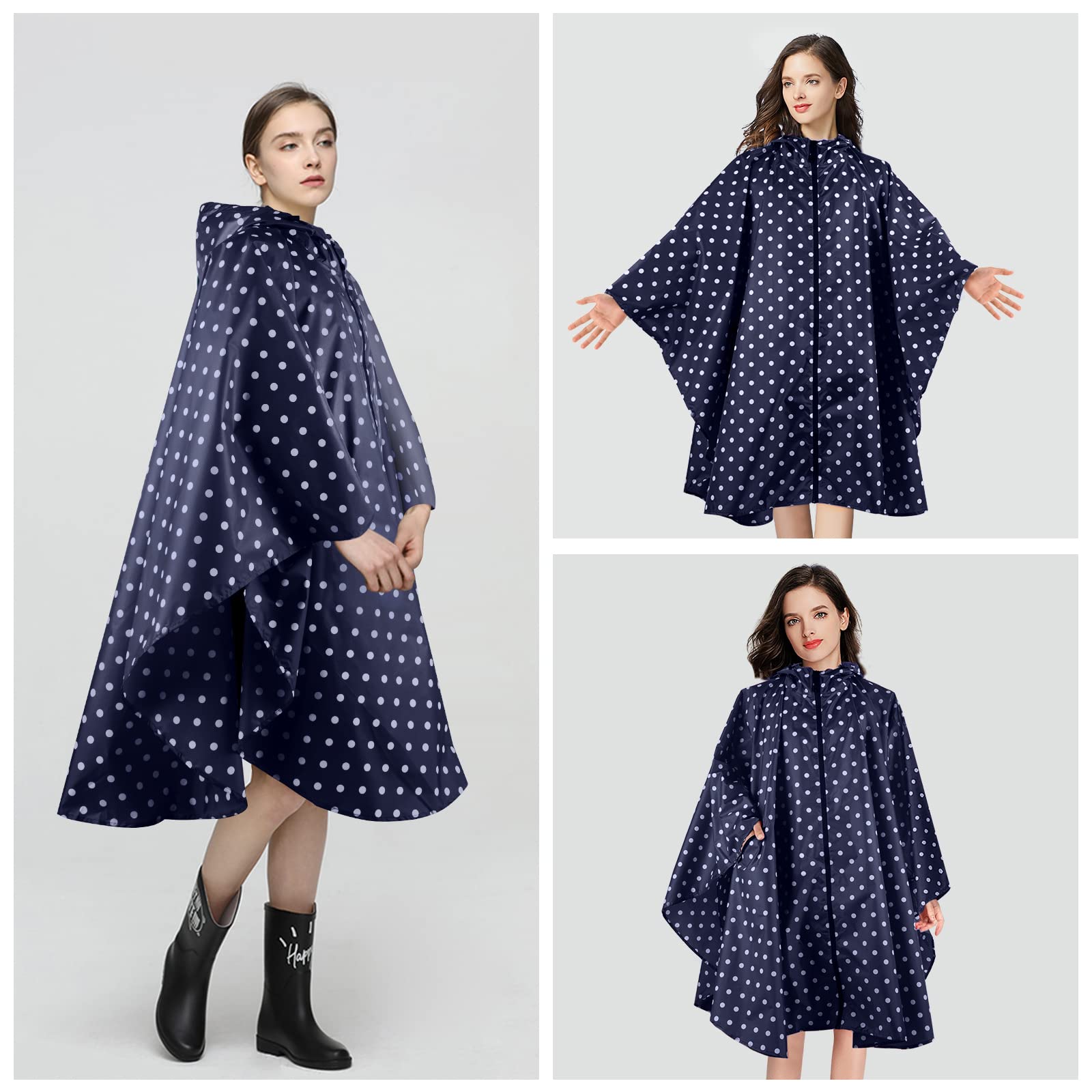 LAMA Poncho de pluie imperméable, léger et réutilisable, veste de pluie de randonnée avec capuche et pochette de transport pour adultes, femmes, hommes, activités de plein air