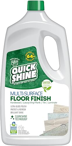 Quick Shine Multi Surface Floor Finish 64oz | Cleaner & Polish to use on Hardwood, Laminate, Luxury Vinyl Plank LVT, Tile & Stone | Safer Choice