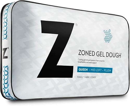 Miniatura 7 de Z ZONED GEL DOUGH - Almohada de cama de espuma viscoelástica con infusión de gel - 5 años de garantía, tamaño King, loft bajo
