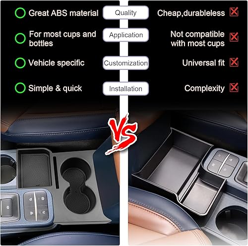 Miniatura 5 de LUWU - Bandeja organizadora para consola central compatible con Ford Maverick 2022 2023 2024 2025 Portavasos para camión Ford Maverick Insertar