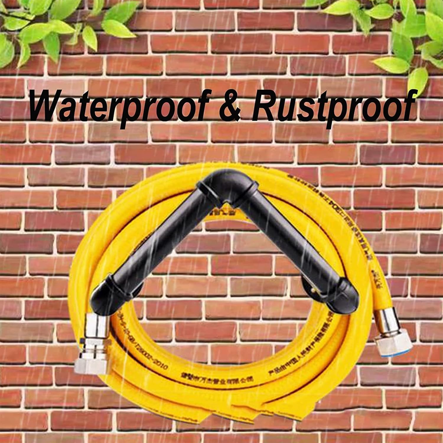 JOSBY Wall Mounted Garden Hose Holder, Industrial Iron Pipe, Durable Heavy Duty Rust-Free Hose Hanger for Water Hose, Holds Up to 125 feet of 5/8 inch Garden Hose, Keep Your Backyard Neat and Clean