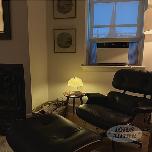 Miniatura 4 de Lotus Atelier Luz Bauhaus cromada  Lámpara de mesa retro de hongos para habitación estética moderna iluminación para dormitorio  Moderno de mediados