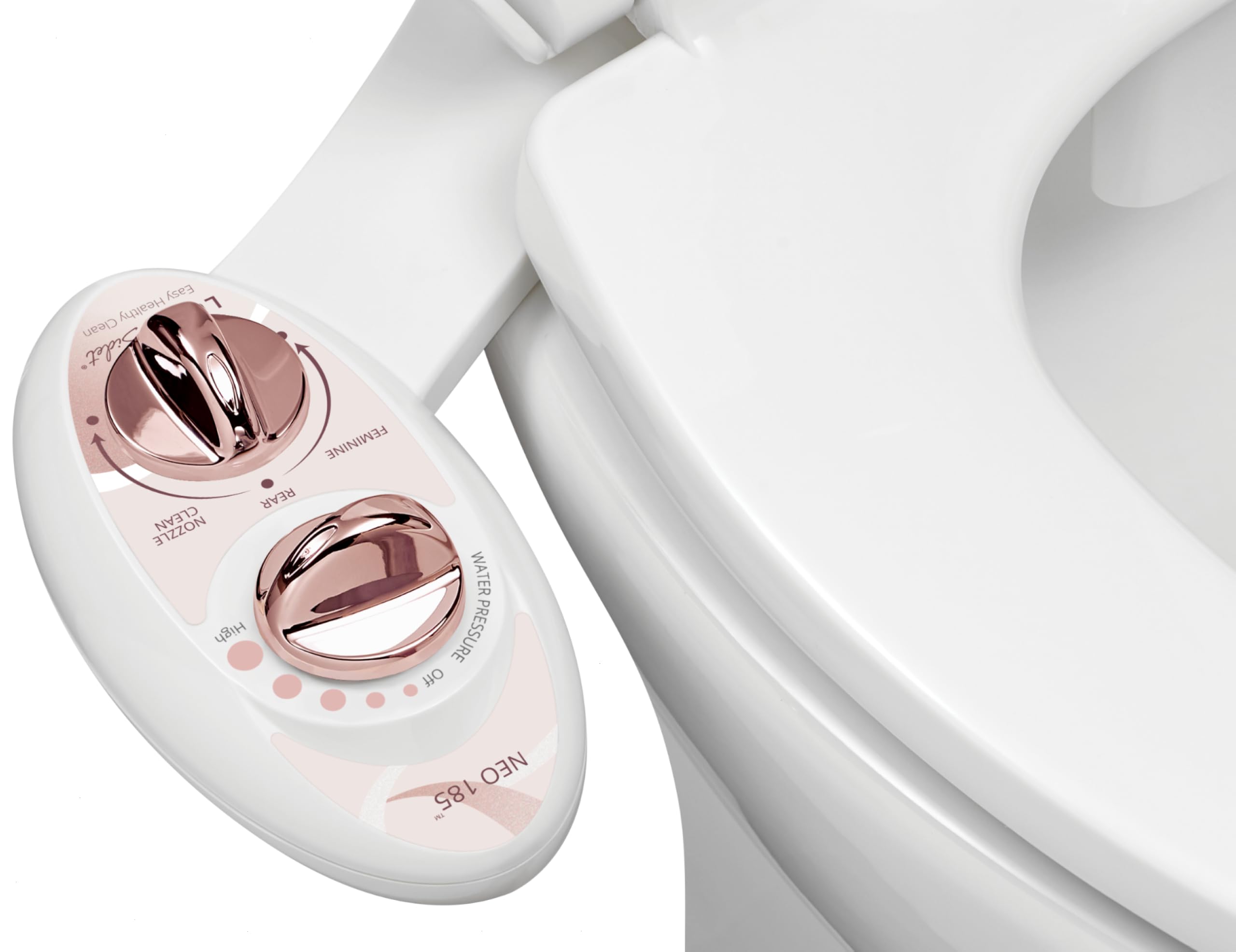 Attacco Bidet LUXE NEO 185 Non Elettrico Per WC, Doppio Ugello Autopulente, Pressione Regolabile - Blù, Installazione Fai-da-Te