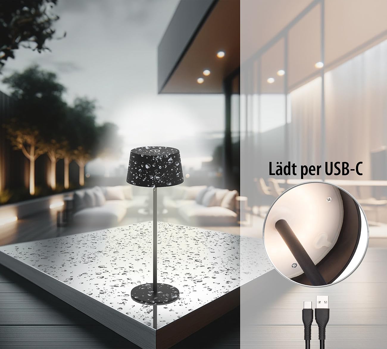 Lunartec Tischleuchte USB: 8er-Set LED-Akku-Tischleuchten, 150 lm, warmweiß, dimmbar, IP44 (Touch Tischlampe, Tischlampe kabellos dimmbar, Akkus)