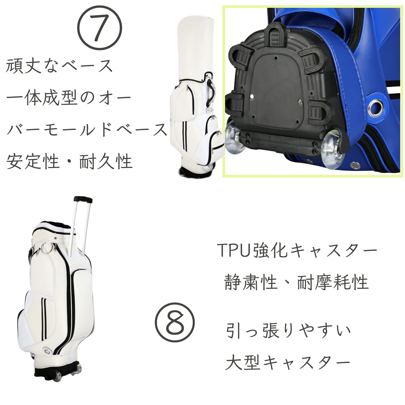 Amazon.co.jp: Golf スタンドバッグ PUレザー スポーツゴルフバッグ