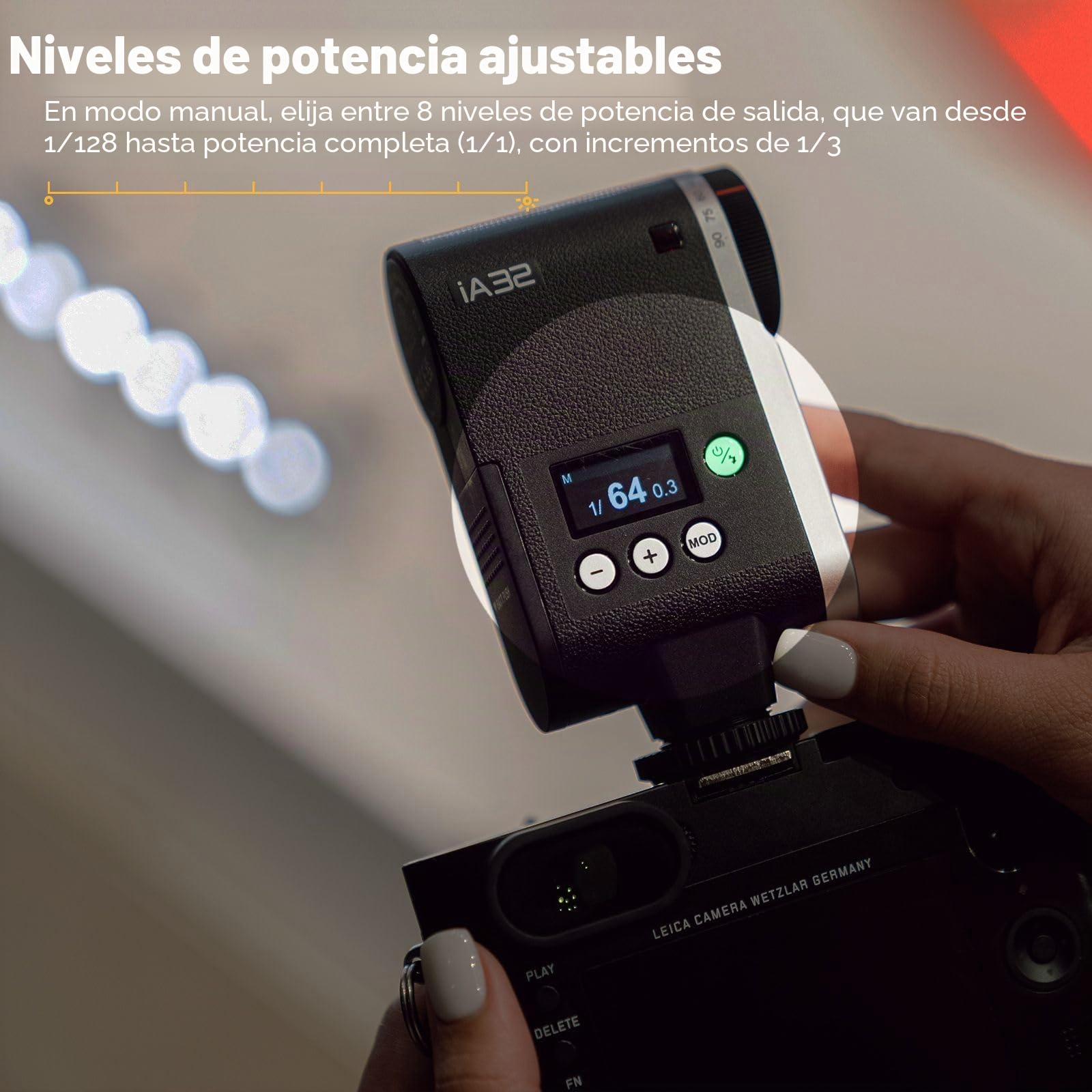 Godox iA32 Flash para Cámara, Manual, Ángulo Ajustable, GN15