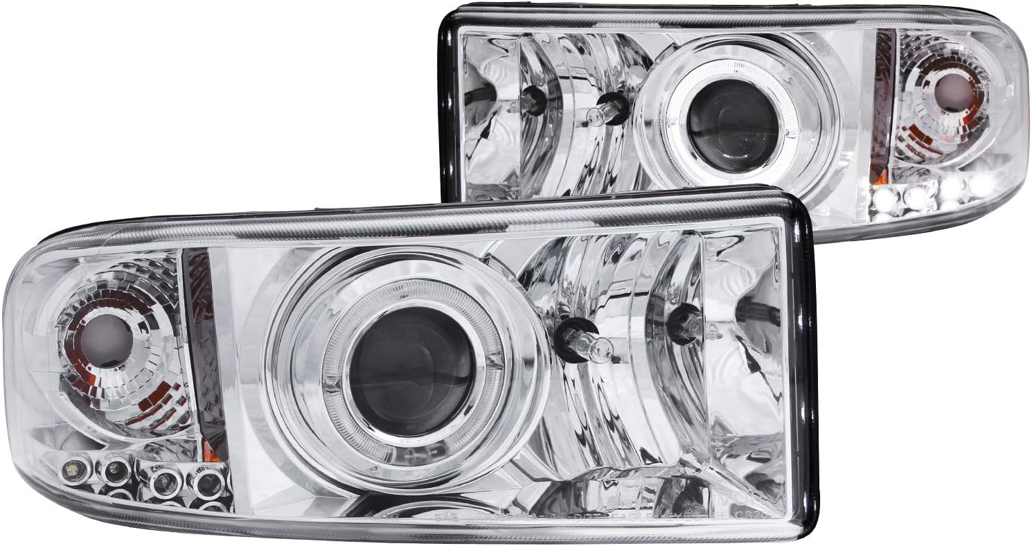 Anzo USA 111196 Black Halo Projector Headlight with Clear Lens and Amber Reflector for Dodge RAM
