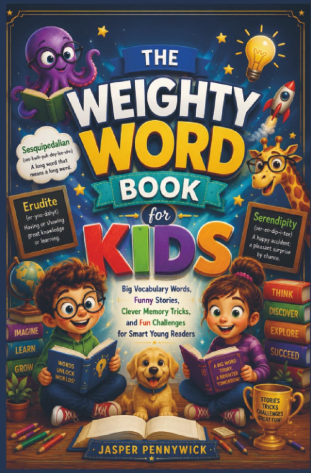 THE WEIGHTY WORD BOOK FOR KIDS: Big Vocabulary Words, Funny Stories, Clever Memory Tricks, and Fun Challenges for Smart Young Readers