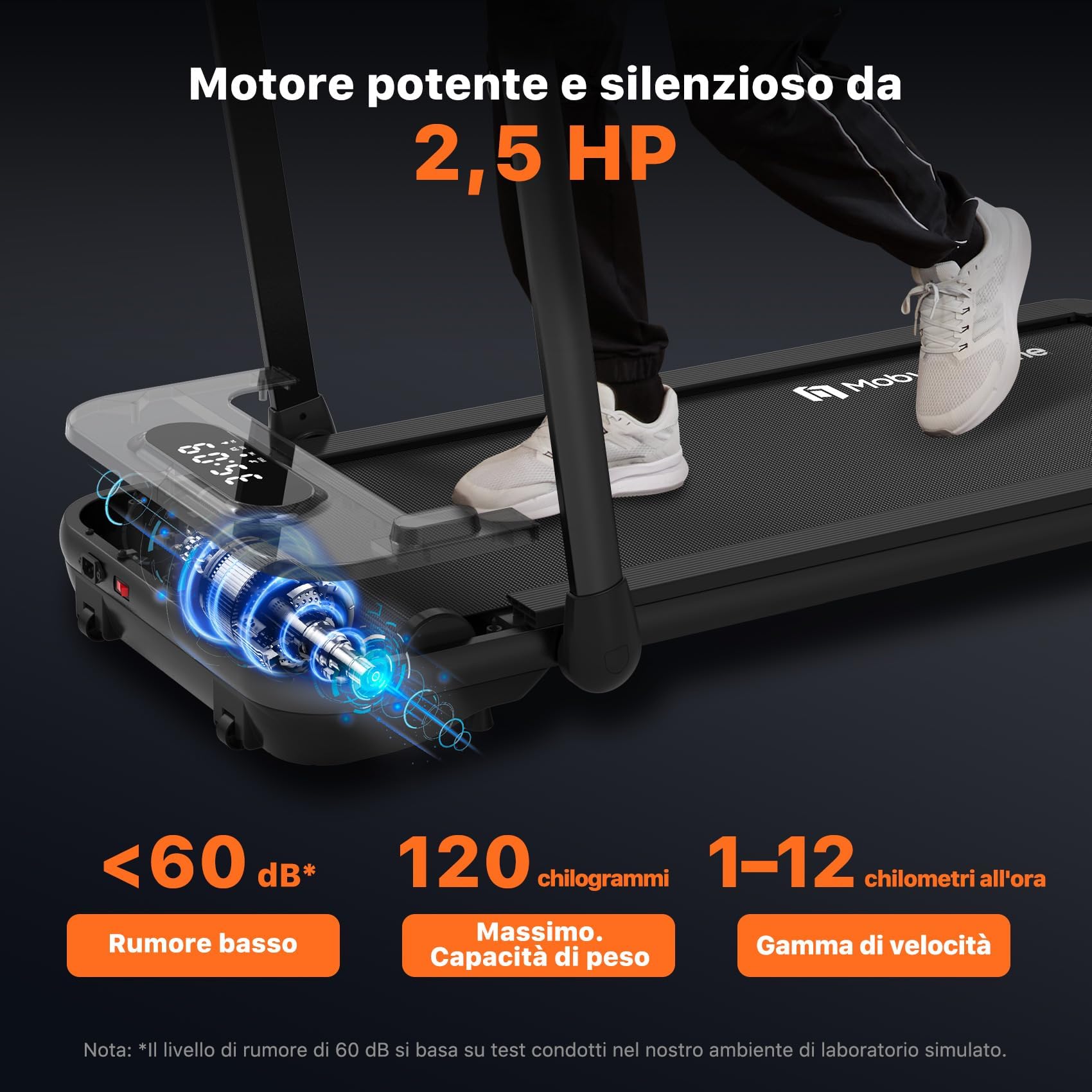 Mobvoi Home Treadmill SE Tapis Roulant AI Intelligente Elettrico 1-12km/h Pieghevole 3 in 1 Tappetino da Passeggio Portatile Compatto da 2,5 HP con Display LED Telecomando TicSports APP 120 kg