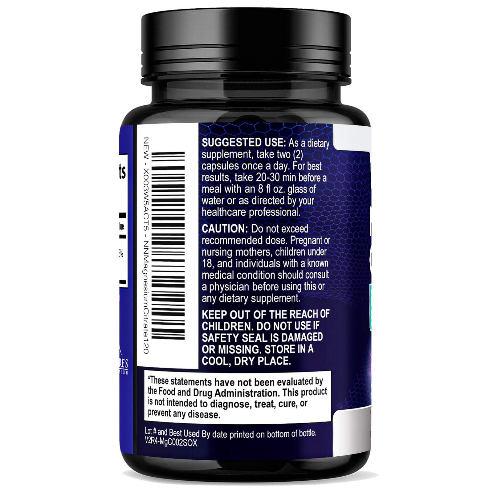 Magnesium Citrate 1000mg Per Serving - 3X Strength Magnesium Supplement for Bone, Muscle, Heart, Natural Sleep Support for Men & Women, Vegan Mag Mineral Pills, Bottled in USA - 120 Capsules — Amazon image 9