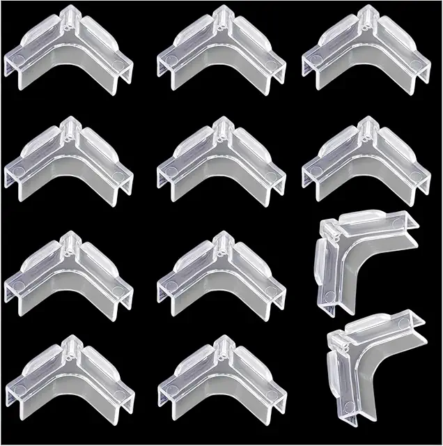 Lot de 12 Housses Souples pour Aquarium d'Angle, Protections d'Angle 8 mm