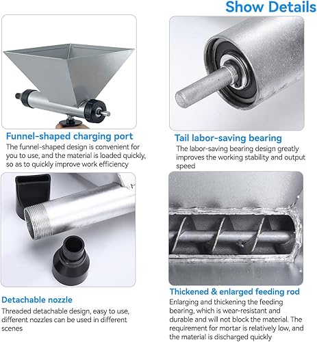 Miniatura 4 de Bomba eléctrica de mortero, máquina de lechada de cemento portátil, pistola de calafateo de cemento, herramienta de acabado de pistola de calafateo