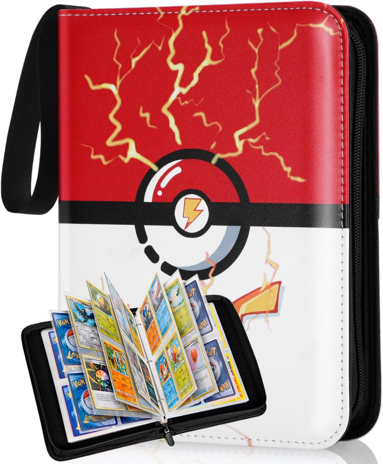 Card Binder 4 Pocket, Trading Card Binder Holder with 50 Removable Sleeves Fits 400 Cards, Card Collection Binder Album Book Case Storage Organizer for Boys Girls Toys Gift