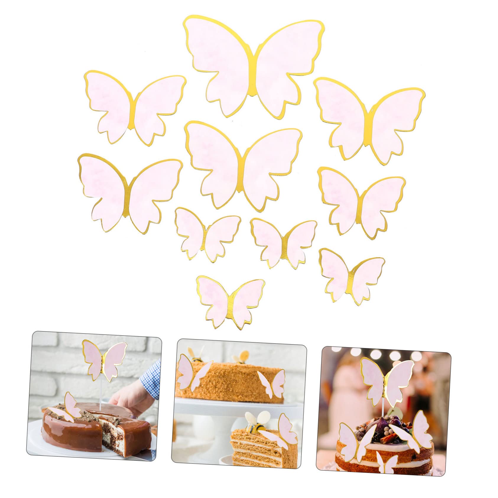 Ciieeo 10pcs Butterfly cake insert Party Cake Supplies Cake Pick Decor