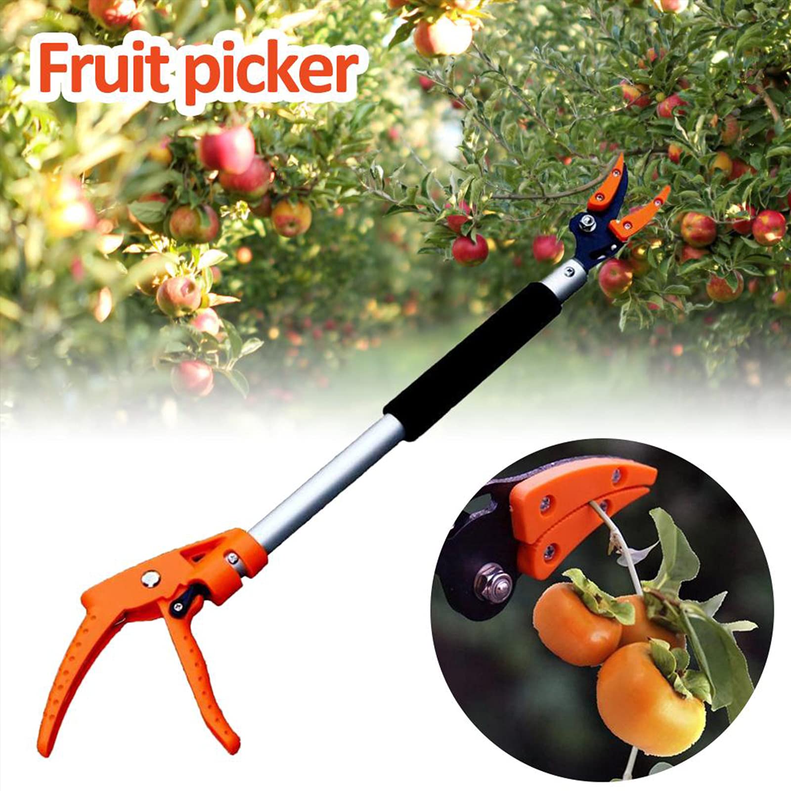 Podadora telescópica de derivación de poda – Recolector de frutas extralargo de 0,6 m y herramienta de corte de jardín para un corte y corte eficientes