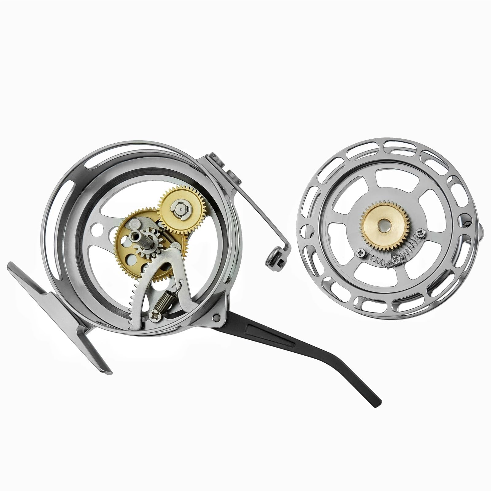 Carrete Automático De Pesca con Mosca Aluminio Mecanizado CNC
