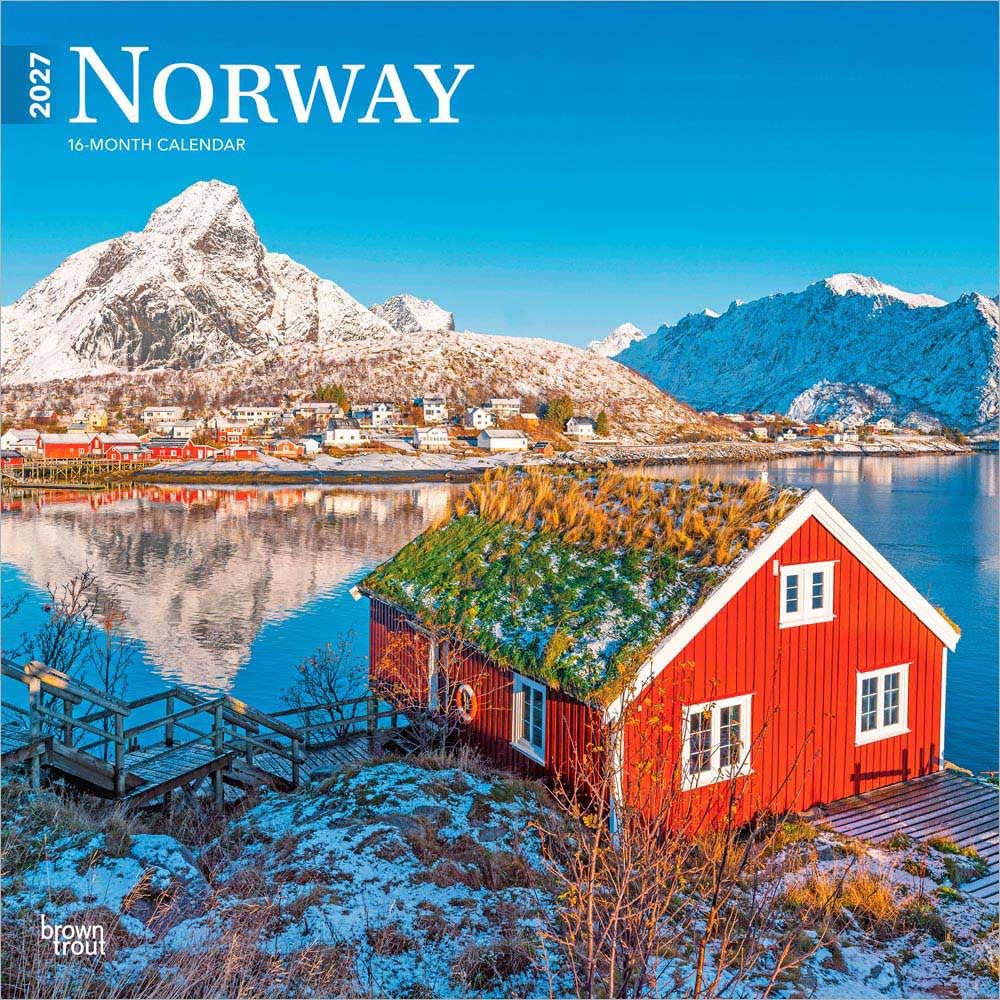 Norway 2027 12 X 24 Inch (Hanging) Monthly Square Wall Calendar Plastic-Free: Original BrownTrout-Kalender [Mehrsprachig] [Kalender]
