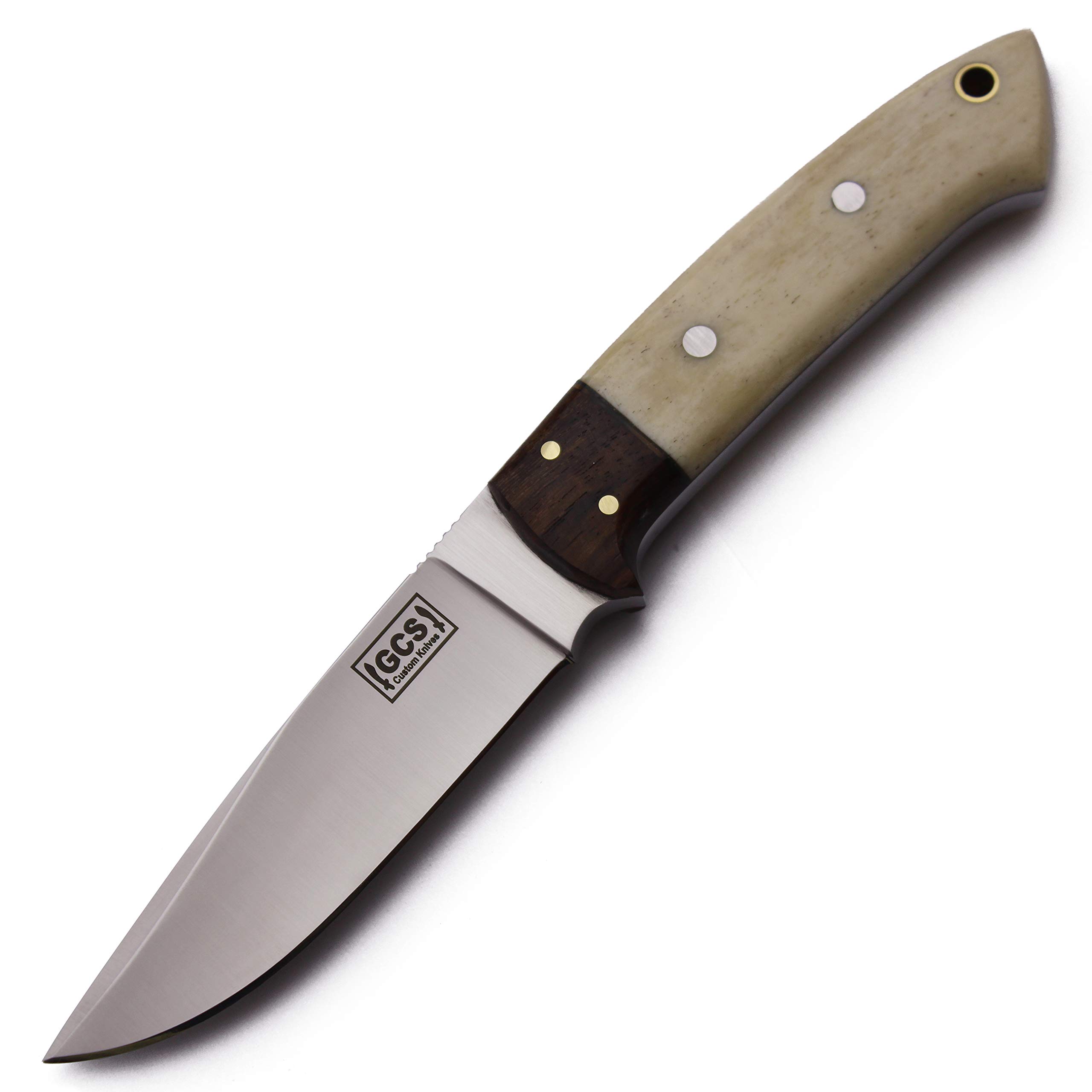 GCS Custom Handmade D2 Tool Steel Natural Bone Handle Buffalo Hide Sheath GCS22