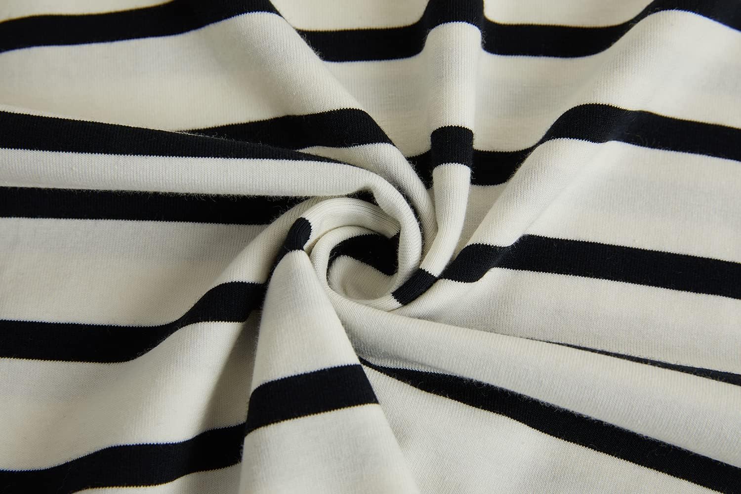 Fisoew Damska koszulka w paski, okrągły dekolt, krótki rękaw, Basic Stripe Tee Tops