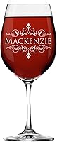 Personalized 16oz Stemmed Wine Glass - Custom Engraved with Name & Initial | Bridesmaid Wedding Gift