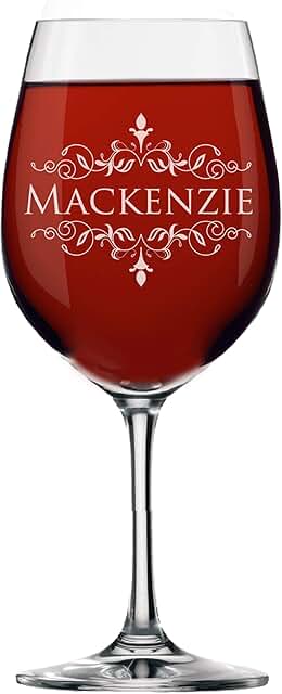 Personalized 16oz Wine Glass with Stem - Custom Engraved with Any Name a...