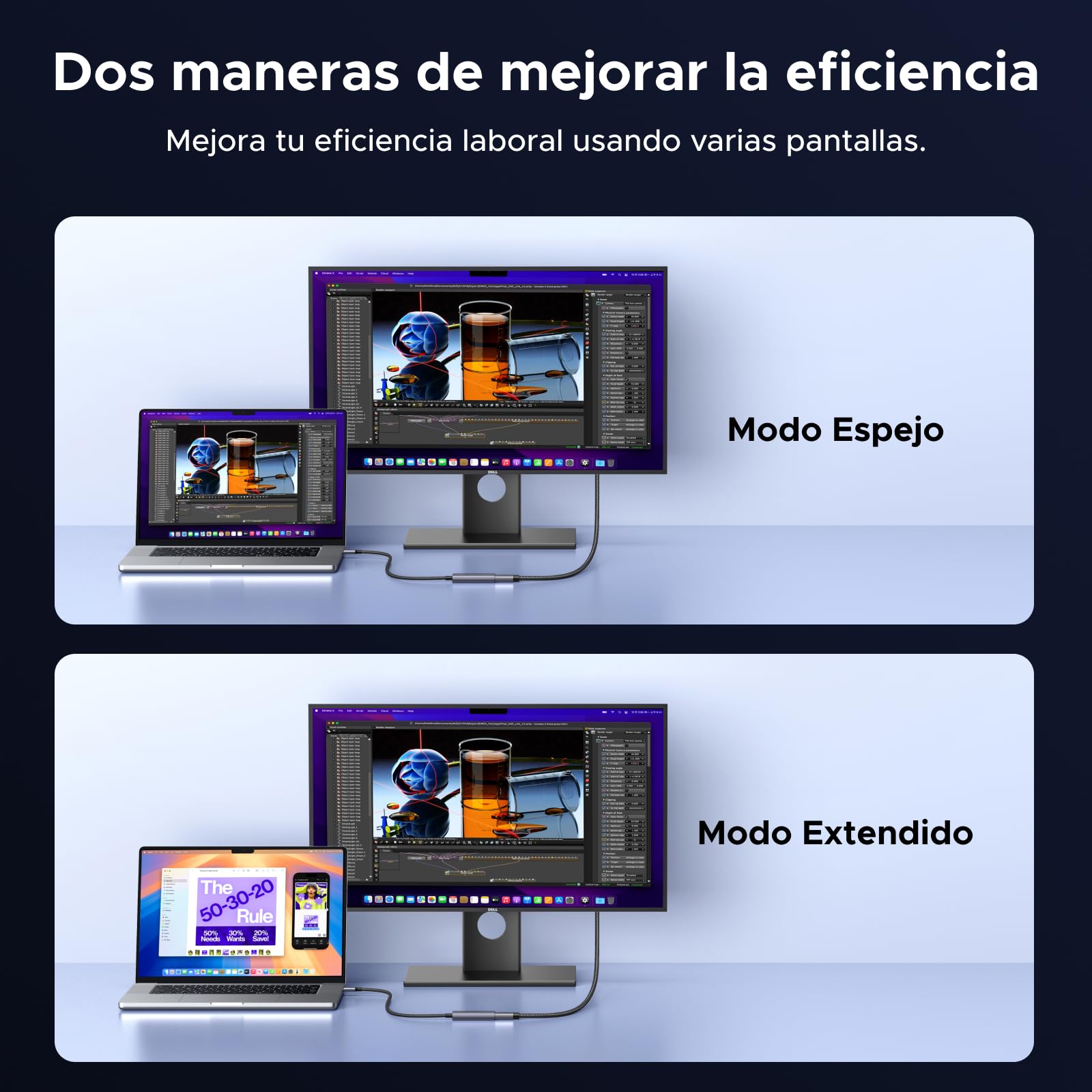 UGREEN Adaptador USB C a HDMI Hembra 8K 60Hz 48 Gbps Compatible con iPhone 17 Pro MAX Air iPhone 16 Plus Pro MAX MacBook M4 M3 iPad Air Galaxy S25 S24 Ultra Cable Tipo C a HDMI 2.1 Thunderbolt 4 3