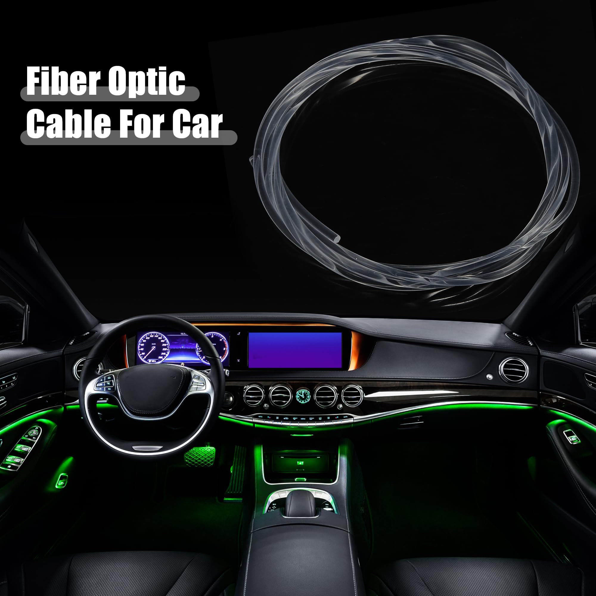 X AUTOHAUX 3.5mm 0.14" 2m 6.56ft Universal Car Fiber Optic Cable Clear - 1 Pcs - Image 2
