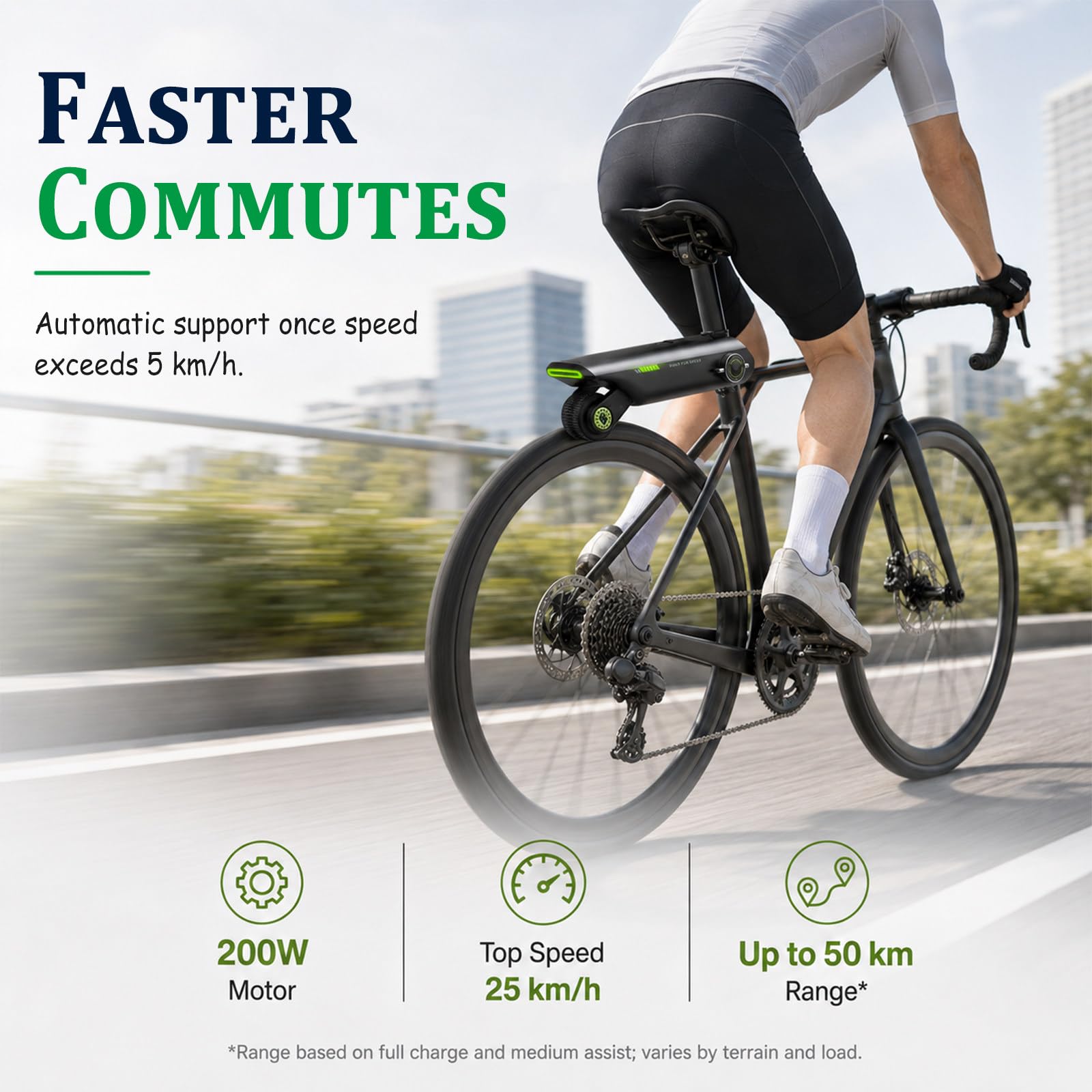 Kit di Conversione Elettrica Nascosto per Bici, Booster per Bicicletta