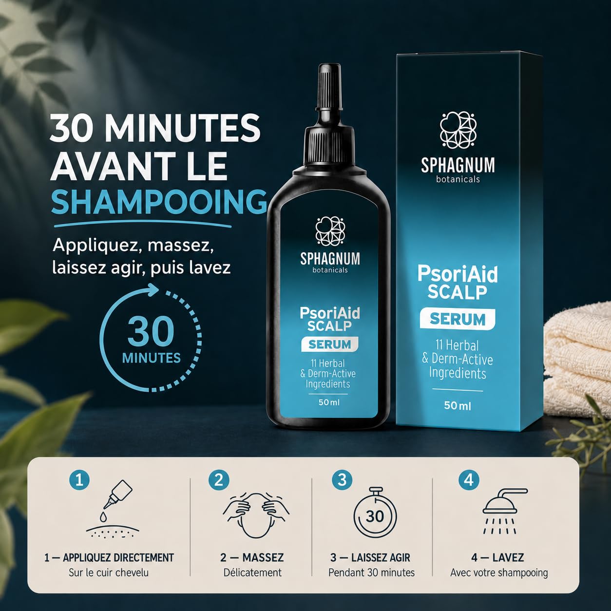 Sphagnum Botanicals Kit Psoriasi Dermatite Cuoio Capelluto: Siero + Shampoo