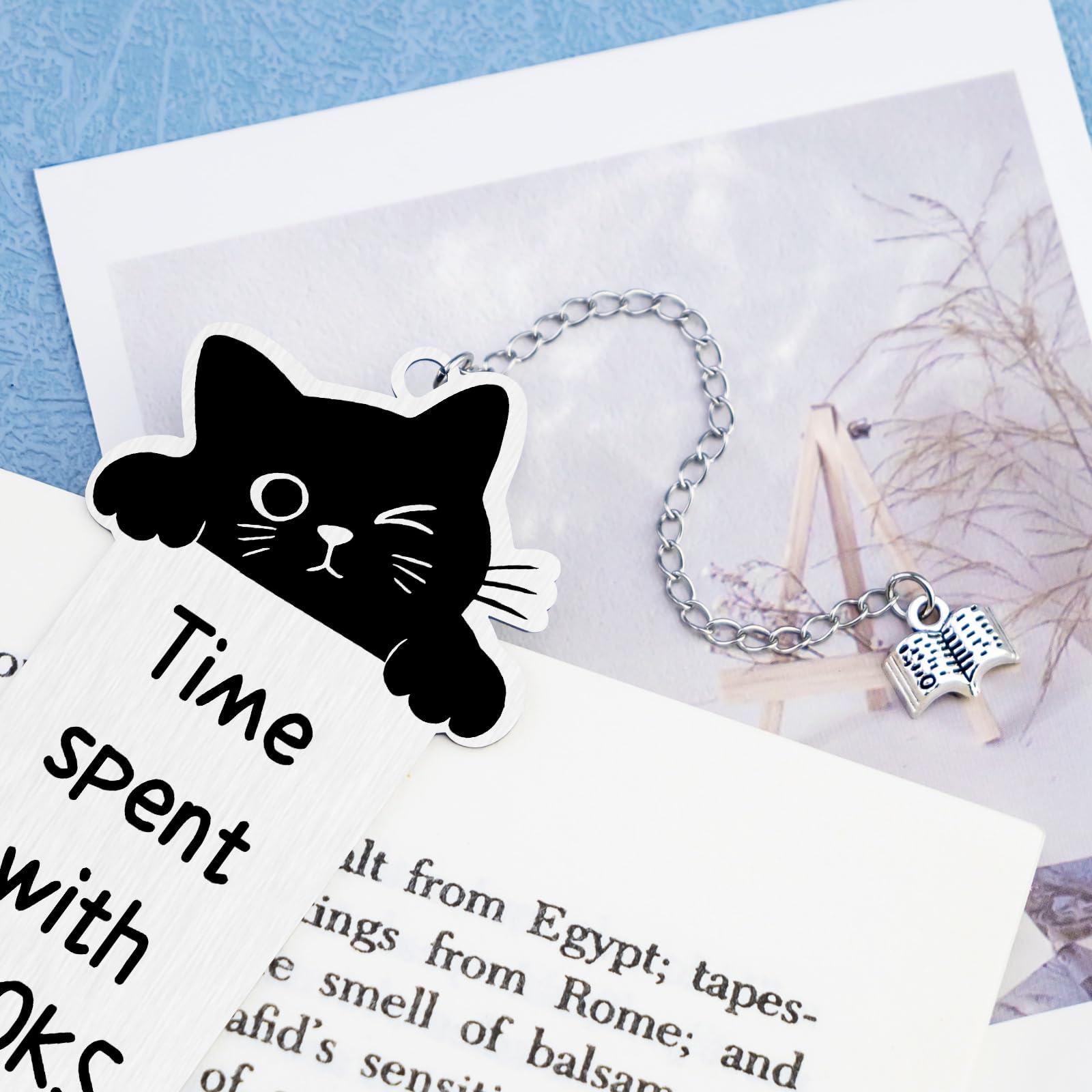 Segnalibro con gatto nero Segnalibri per donne Gatti Segnalibro per gli amanti del libro Simpatico gattino Libri Marchi per la lettura Donne Bambini Uomini Gatti neri Amanti Regali Bookish Regali