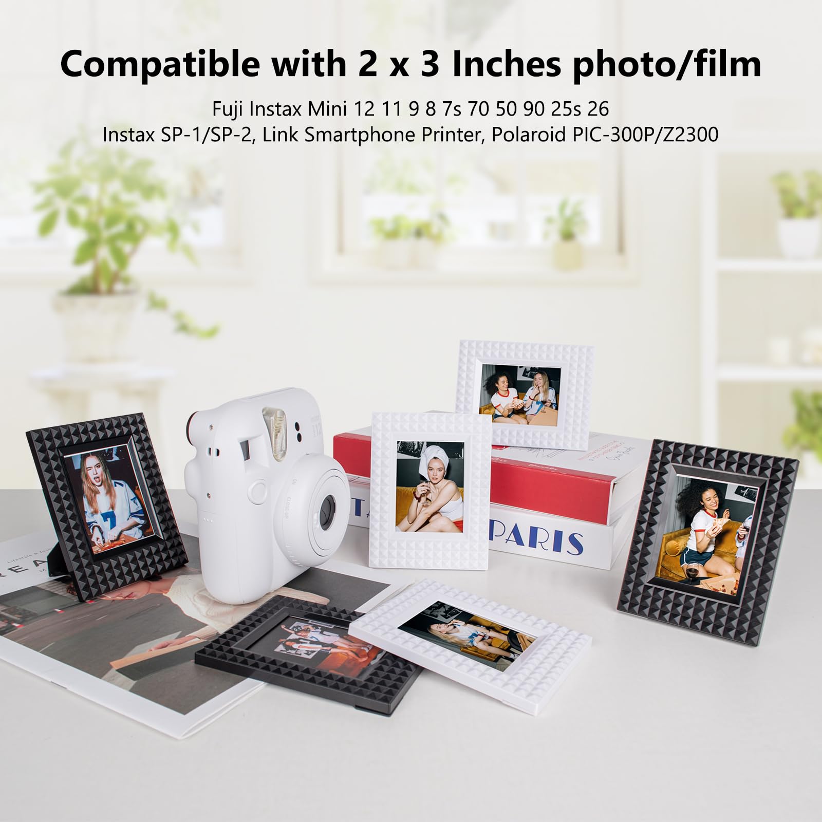 HIYQIN 2x3 Mini Photo Frame, 6 Pack Mini Plastic Photo Frame Compatible with Fujifilm Instax/Polaroid 2 x 3 Film - Image 3