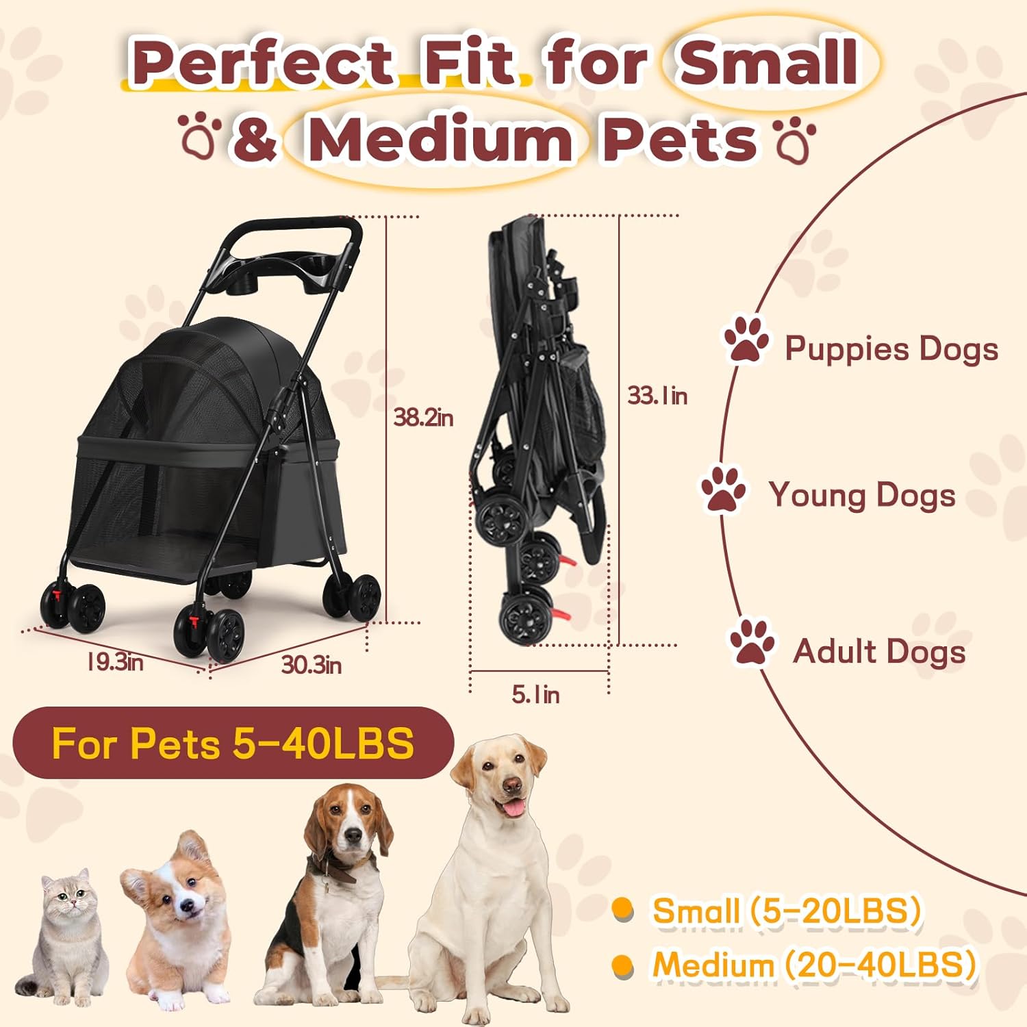 The Ultimate Pet Stroller: Discover Comfort & Convenience for Your Furry Friend!