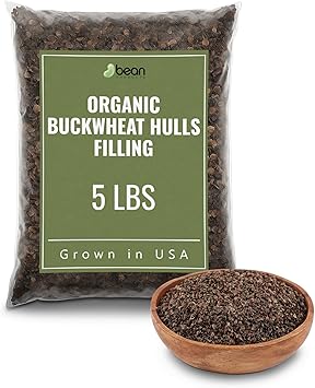 Organic Buckwheat Hulls Filling Natural and Eco-Friendly Refill for Pillows, Yoga Zafus and Cushions - Hypoallergenic Premium Natural Pillow Replacement USA Grown and Processed, 5 lbs