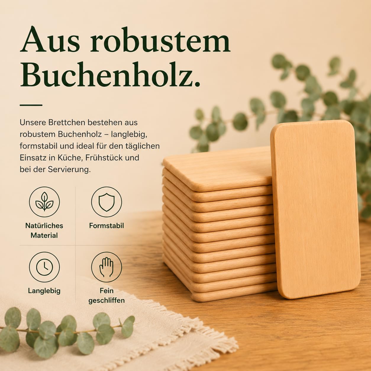 20er Set Frühstücksbrettchen aus Holz - Brettchen - Holzbrettchen zum gravieren - Holzbretter zum basteln - Jausenbrett Holz - Brotzeitbrett - Vesperbrett - Frühstücksbretter