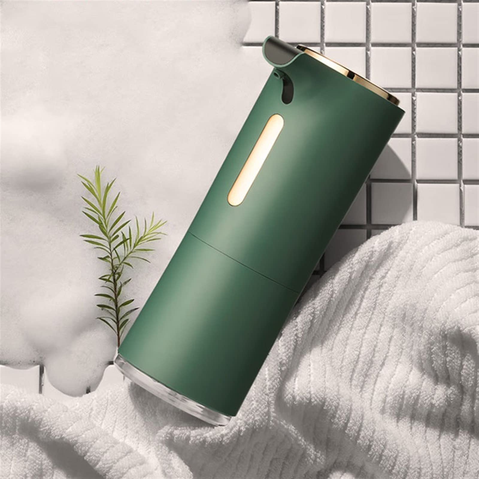 Dispenser di Sapone Dispenser di sapone elettrico a induzione automatica Bottiglia di erogazione di shampoo for gel doccia intelligente for cucina e bagno dispenser sapone bagno (Color : Green)