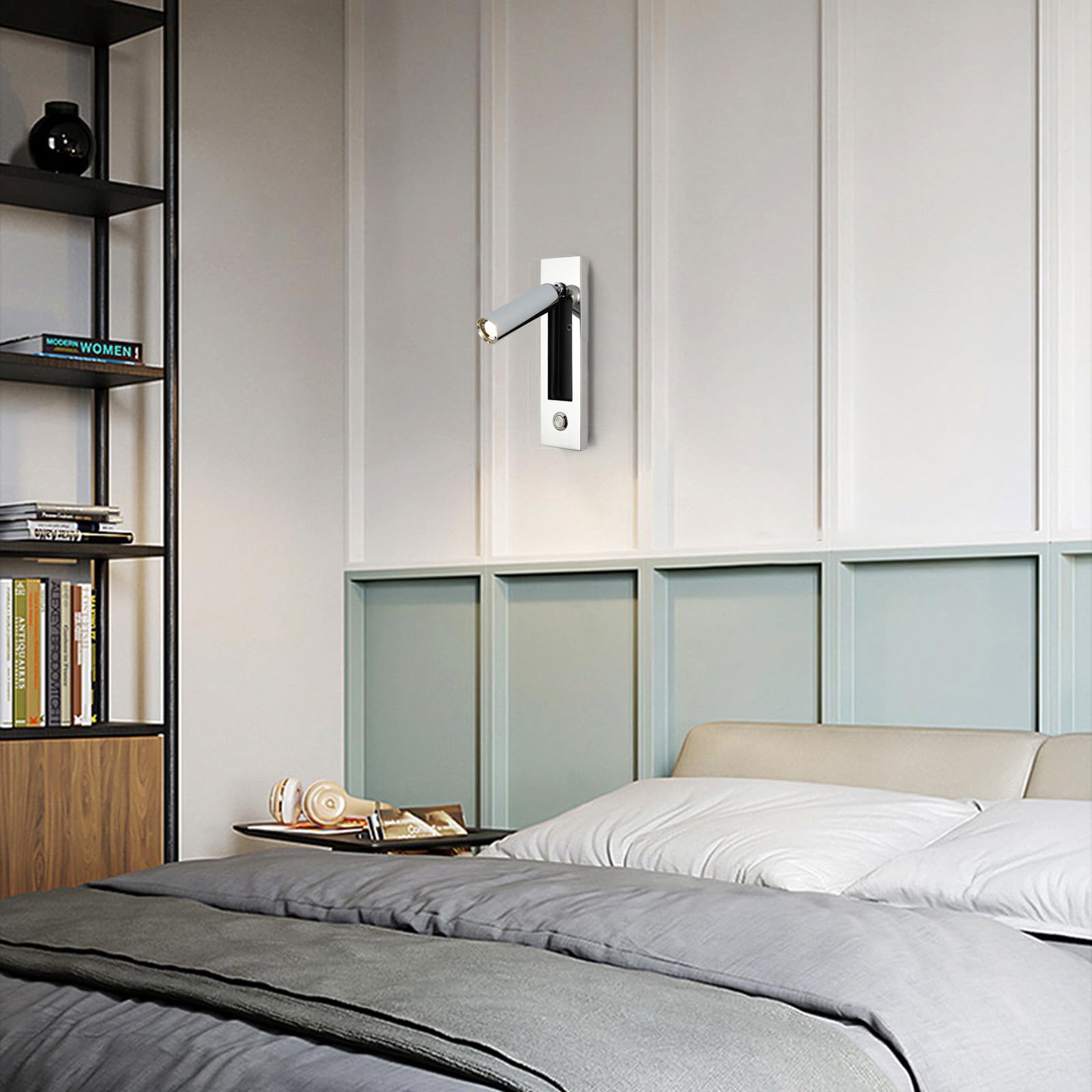 Apliques de pared aluminio de diseño minimalista plata con iluminación cálida 8