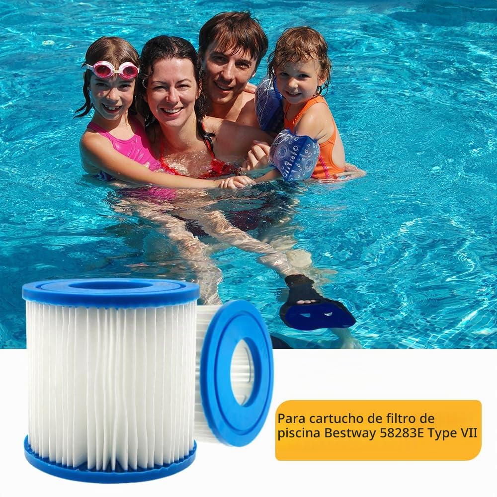 Cartuchos de filtro para Bestway tipo VII y D, compatibles con cartuchos de filtro Intex tipo D, 6 unidades