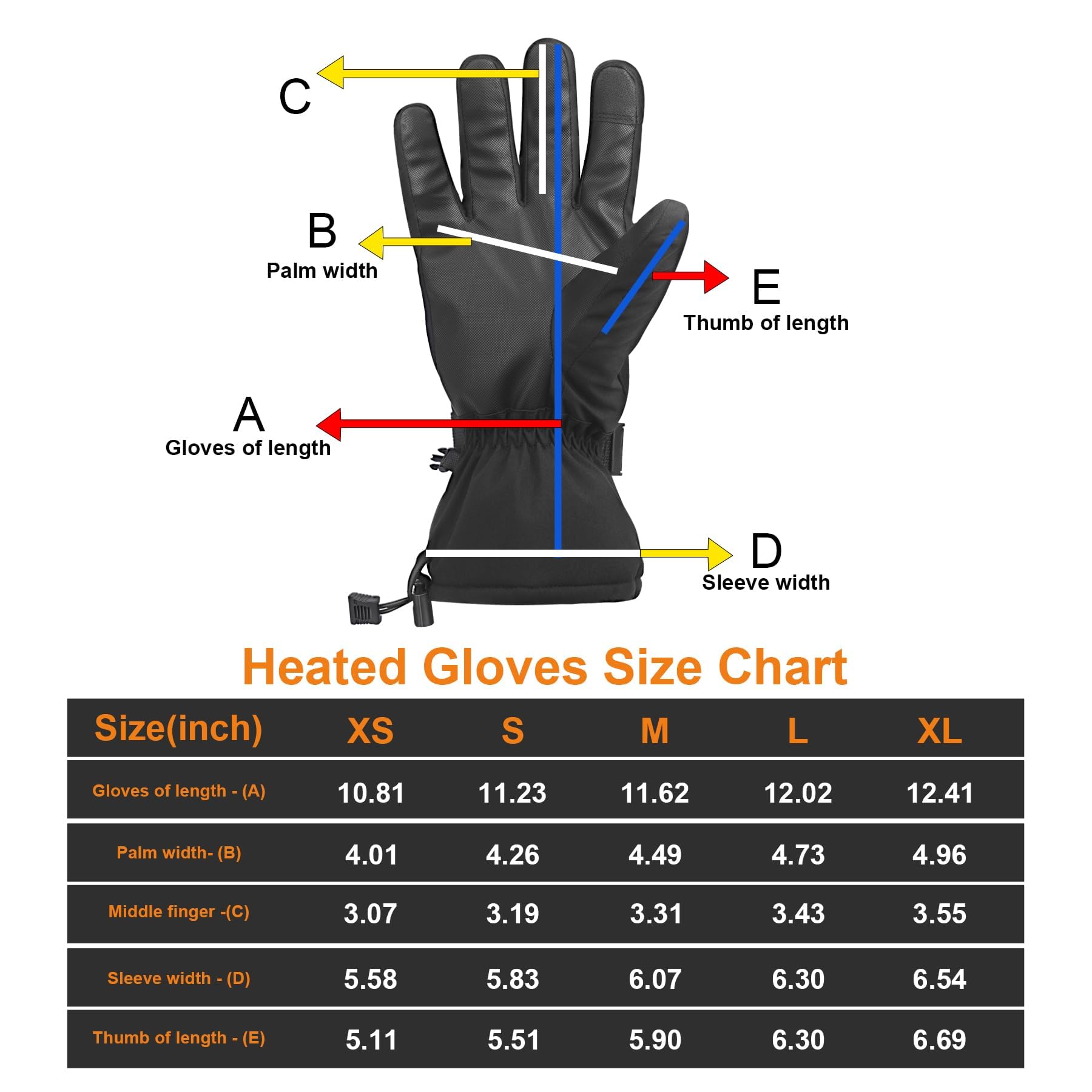 Telguua Gants Chauffants Femme Homme avec Batterie, Touchables Imperméable