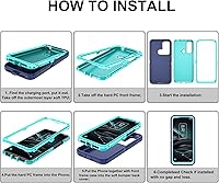 Vista 6 de Asuwish Funda de teléfono para Samsung Galaxy A32 4G de 6.4 pulgadas con protector de pantalla de vidrio templado y cubierta para celda, híbrida