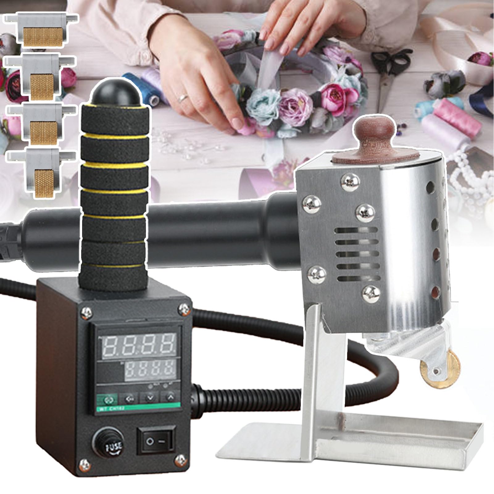 SICWEDIM Commercial Hot Melt Glue Gluing Machine,Hand Push Hot Melt Glue Dispenser,Heating Range:50-220?/with 4 Different Sized Glue Rollers (150ml)