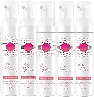 Eelhoe Beeswax Hair Removal Mousse, Beeswax Hair Removal Mousse, Beeswax Hair Removal Foam Spray, Gentle Beeswax Hair Removal Mousse (Color : 100ml 5pcs)