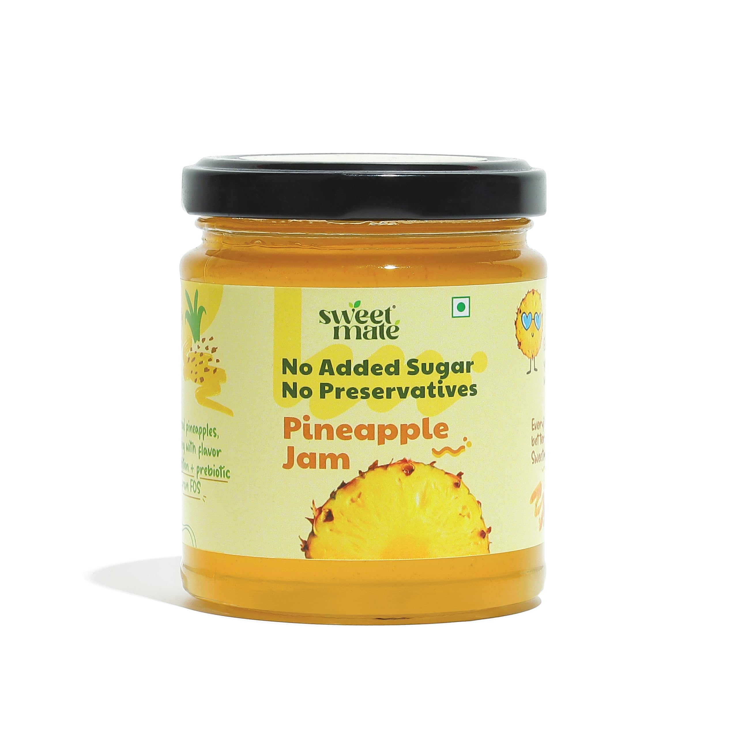 Pineapple Jam for Kids and Adults - (220g) | 100% Pure No Added Sugar | With Real Fruit Pulp | Naturally Sweetened | Diabetic and Keto Friendly | Delicious Jams
