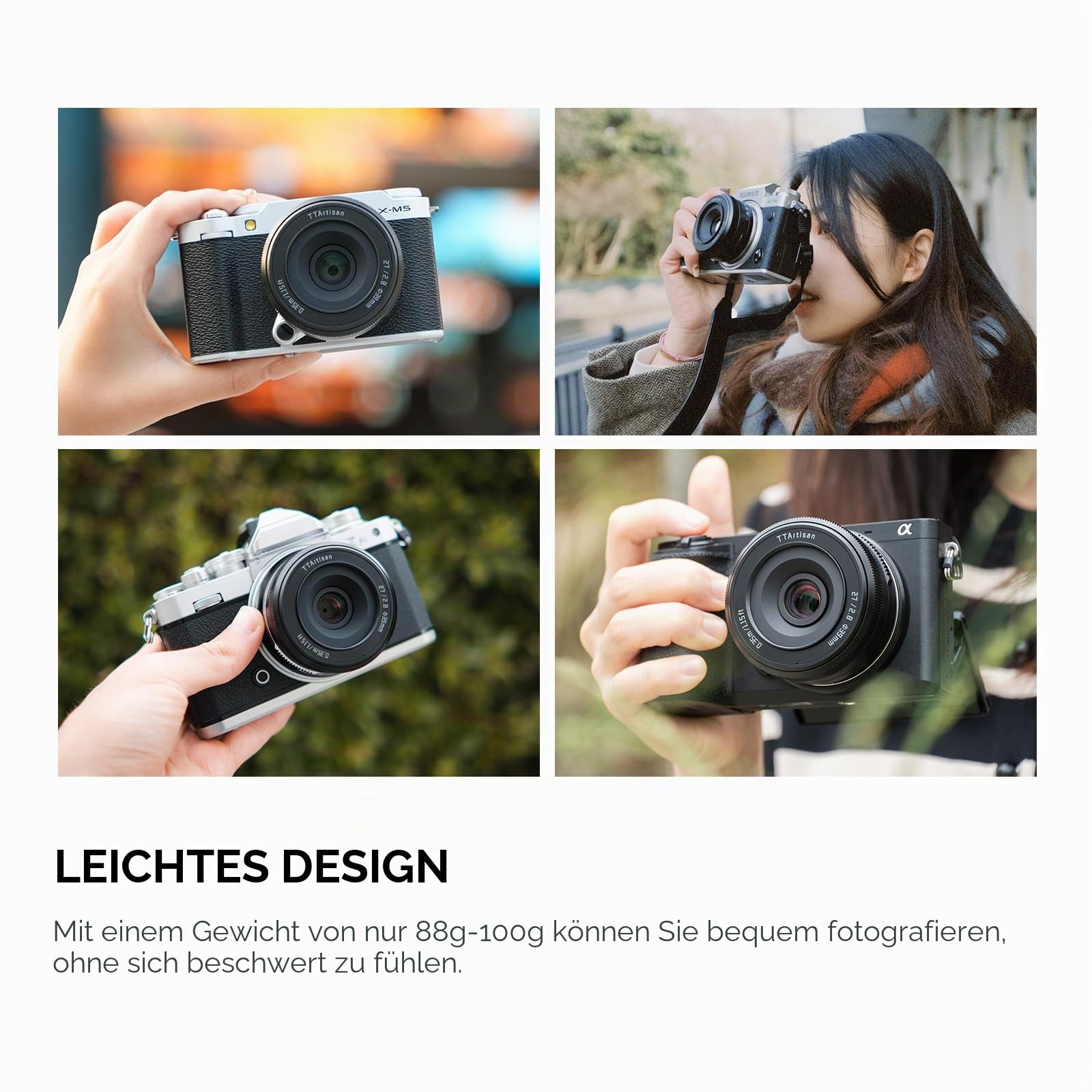 TTARTISAN AF 27mm F/2.8 E APS-C Fester Fokus Linse für Sony E-Bajonett A6000 A6100 A6300 A6500 ZV-E10 ZV-E10II NEX-3 (E-Bajonjonette)