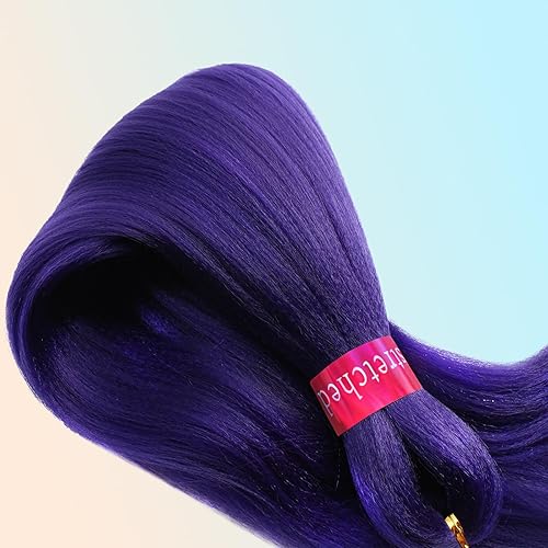 Miniatura 10 de Cabello trenzado negro preestirado, 2 paquetes de extensiones de cabello Kanekalon Box Braids de 26 pulgadas, pelo sintético preestirado trenzado