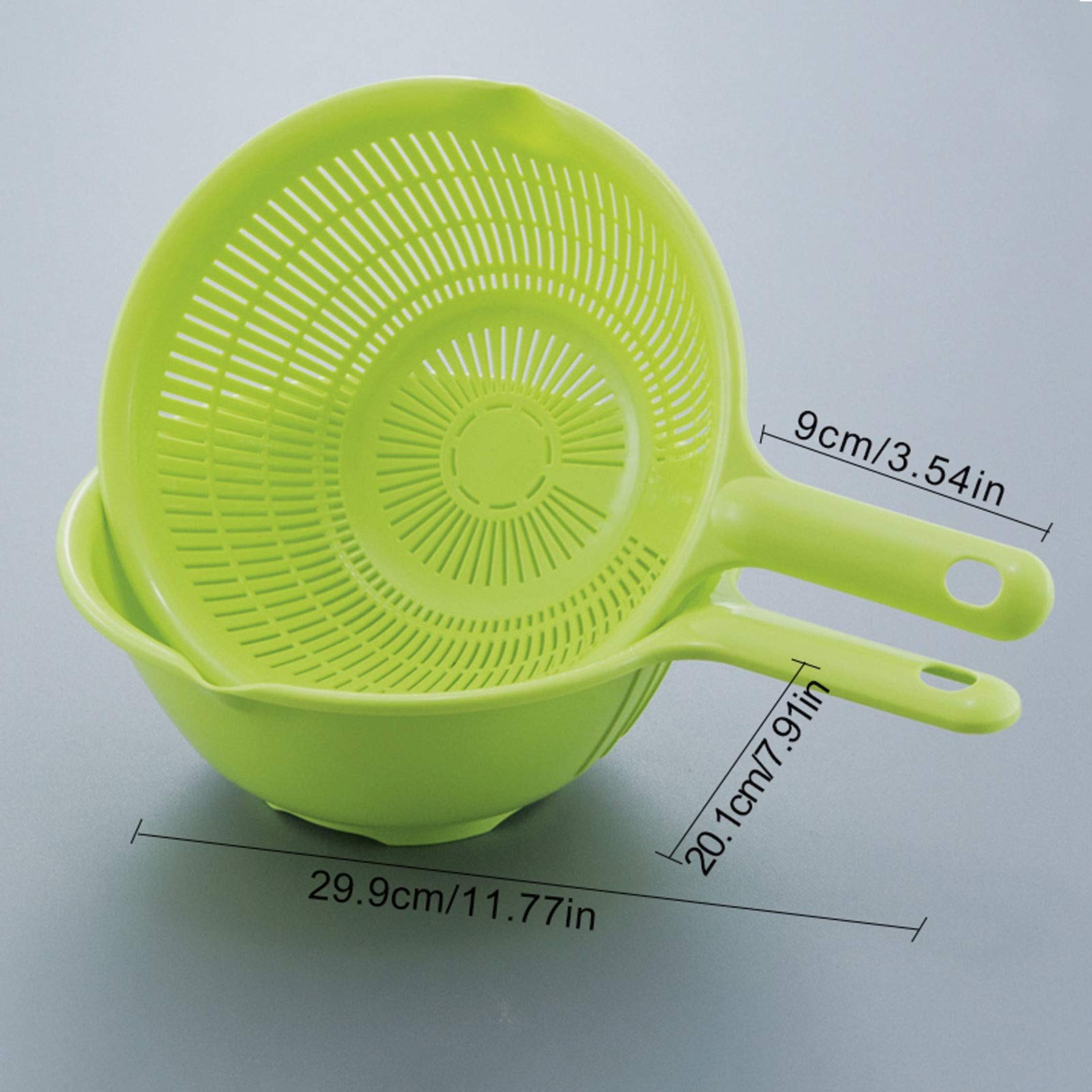 Colador Colador de plástico con asa de cocina Cesta de drenaje vegetal de doble capa 2pcs Conjunto de pasta de ensalada mezclada Frutas de lavado de pastas Cesta de almacenamiento de veggie Coladores
