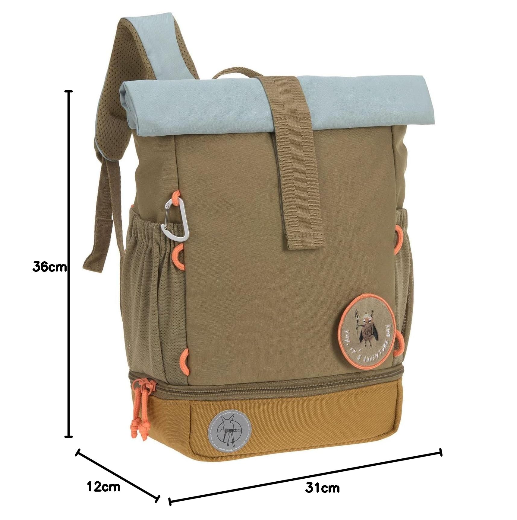 LÄSSIG Mochila Infantil Rolltop con Correa de Pecho Repelente al Agua, 11 litros/Mini Rolltop Backpack