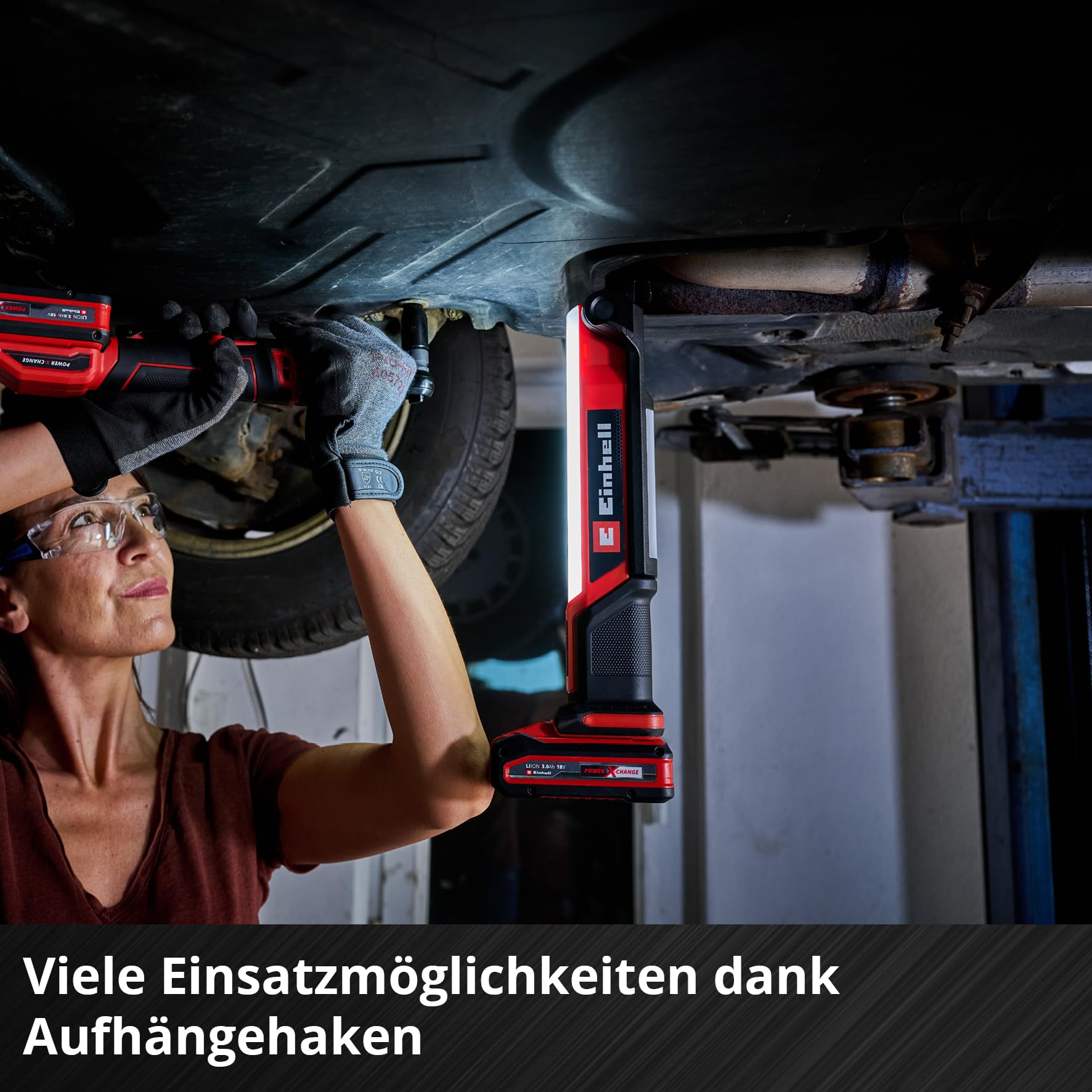 Einhell Akku-Lampe TE-CL 18/1000 S Li - Solo Power X-Change (18 V, klappbarer Leuchtkopf, 3 Leuchteinstellungen, 15 LEDs, 1000 Lumen, 5700 Kelvin, ohne Akku)