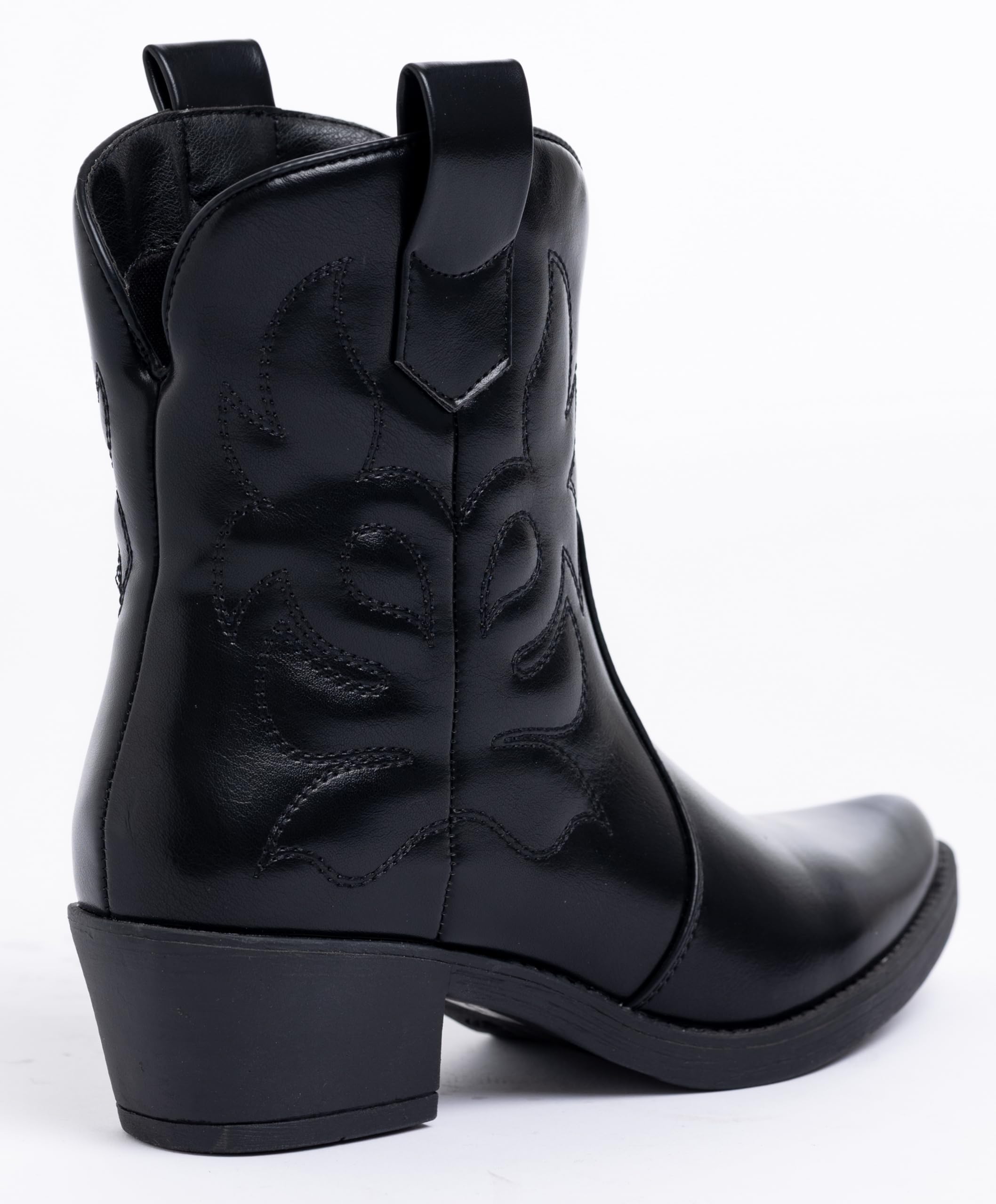 Stivali Texani Donna Western Stivaletti Cowboy con Tacco Largo Design Vintage Elegante A31